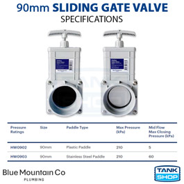 90mm Sliding Gate Valve Specifications