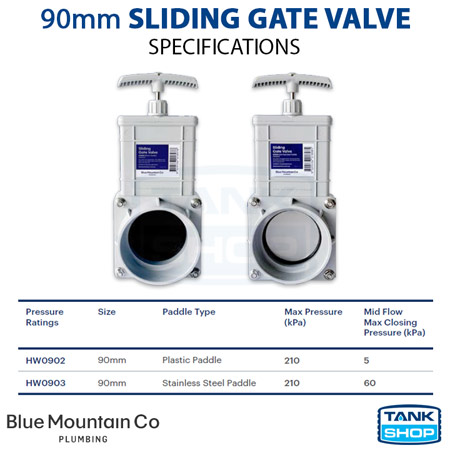 90mm Sliding Gate Valve Specifications