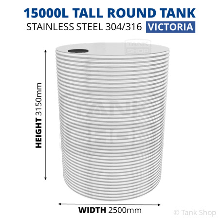 15000l round water tank dimensions