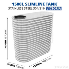 1500 Litre Slimline Stainless Steel Water Tank