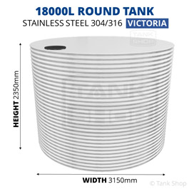 18000 Litre Round Stainless Steel Water Tank (Victoria)