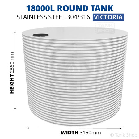 18000 Litre Round Stainless Steel Water Tank (Victoria)