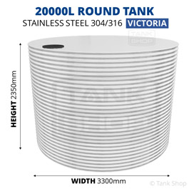 20000 Litre Round Stainless Steel Water Tank (Victoria)
