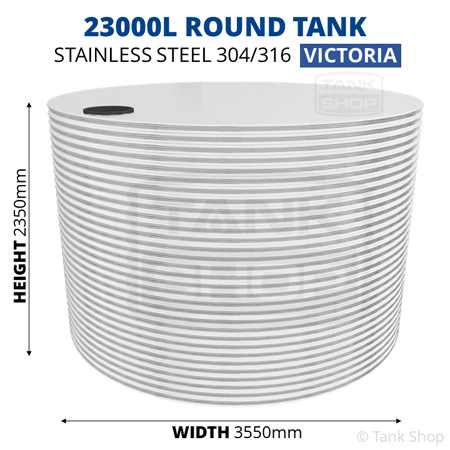 23000l round water tank dimensions
