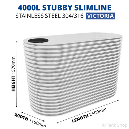 4000l slimline water tank dimensions