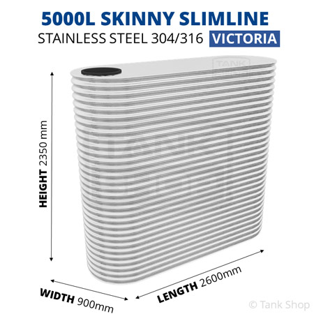 5000l slimline water tank dimensions