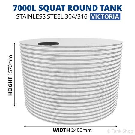 7000l round water tank dimensions