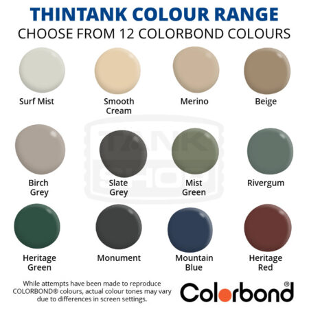 ThinTank Slimline Tank Colour Range